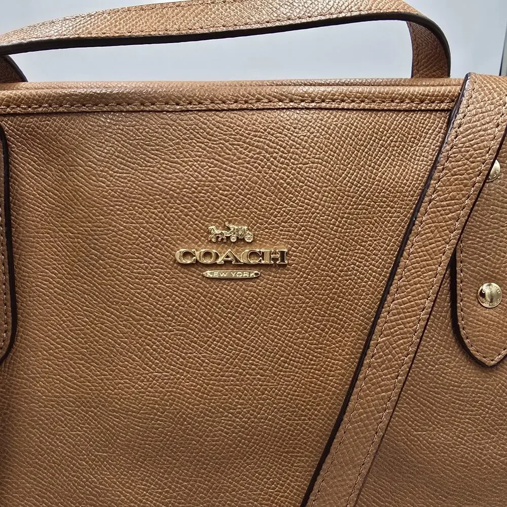 Coach Brown Coated Canvas City Zip Tote Bag F58846 Classic Minimalist Luxury‎
